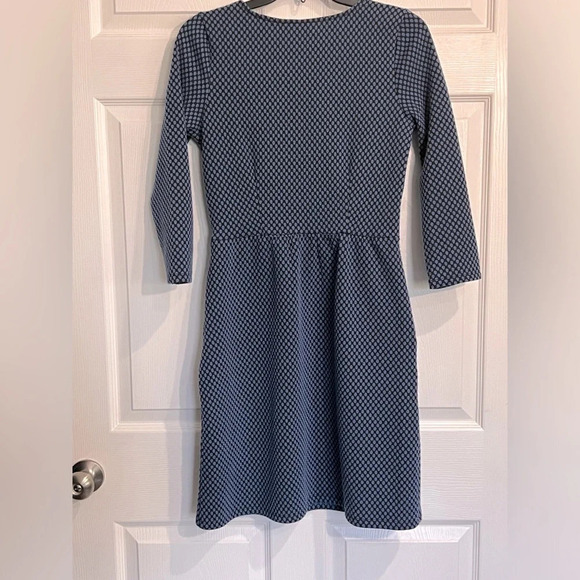HD in Paris Textured Faux Wrap Anthropologie Dress - Size Small - Blue & Black - Picture 7 of 7